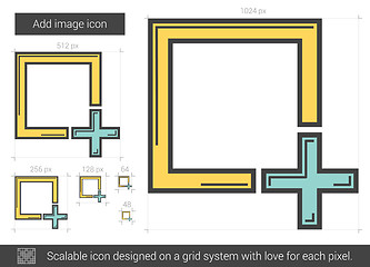 Image showing Add image line icon.