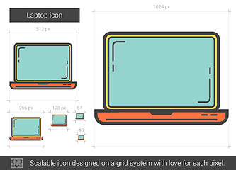 Image showing Laptop line icon.