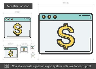 Image showing Monetization line icon.