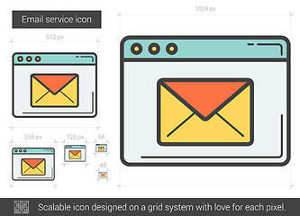 Image showing Email service line icon.