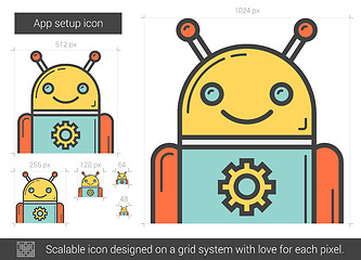 Image showing App setup line icon.