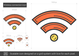 Image showing Wireless connection line icon.