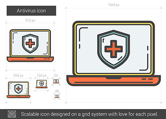 Image showing Antivirus line icon.