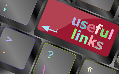 Image showing useful links keyboard button - business concept vector keyboard key. keyboard button. Vector illustration