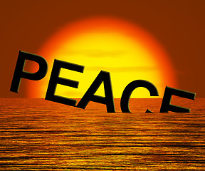 Image showing Peace Word Sinking Showing War And Conflict