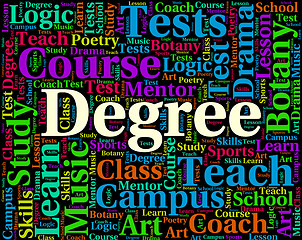 Image showing Degree Word Shows Graduate Words And Graduation