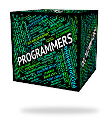 Image showing Programmers Cube Shows Programming Job And Software