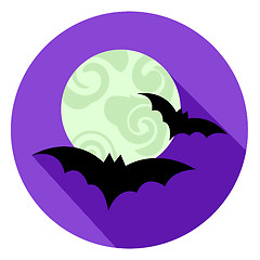 Image showing Halloween Bats Icon Indicates Sign Scary And Horror