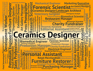 Image showing Ceramics Designer Shows Word Stoneware And Designing