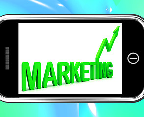 Image showing Marketing On Smartphone Showing Sales Improvement