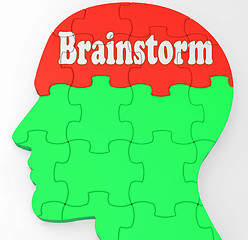 Image showing Brainstorm Shows Mind Thinking Clever Ideas