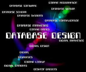 Image showing Database Design Represents Word Computing And Designers