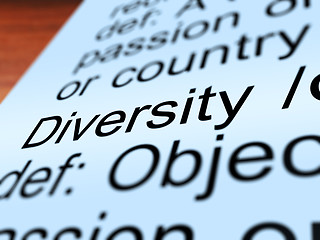 Image showing Diversity Definition Closeup Showing Different Or Diverse