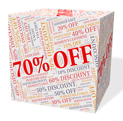 Image showing Seventy Percent Off Indicates Closeout Offers And Retail