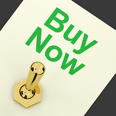Image showing Buy Now Switch As Symbol for Commerce And Purchasing