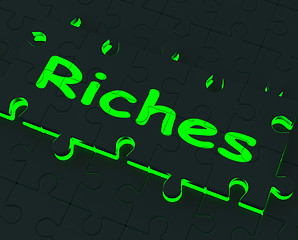 Image showing Riches Puzzle Showing Wealth And Big Earnings