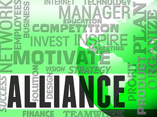 Image showing Alliance Words Represents Partner Teamwork And Network