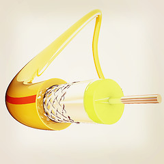 Image showing Cables for high tech connect. 3D illustration. Vintage style.