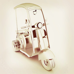 Image showing scooter. 3D illustration. Vintage style.