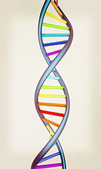 Image showing DNA structure model on white. 3D illustration. Vintage style.