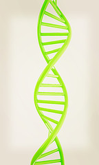 Image showing DNA structure model on white. 3D illustration. Vintage style.