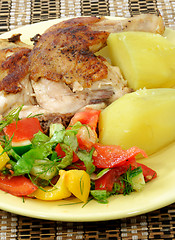 Image showing Chicken and salad