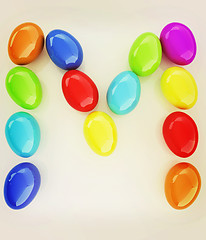 Image showing Alphabet from colorful eggs. Letter \