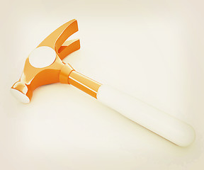 Image showing Hammer on white background . 3D illustration. Vintage style.