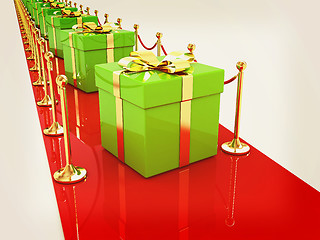 Image showing Beautiful Christmas gifts on New Year\'s path to the success. 3D 