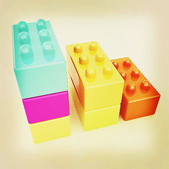 Image showing Building blocks efficiency concept on white . 3D illustration. V