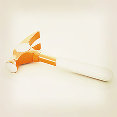 Image showing Hammer on white background . 3D illustration. Vintage style.