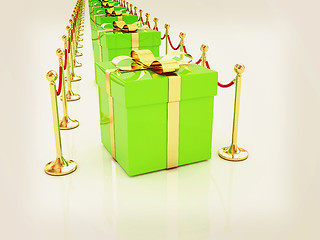 Image showing Beautiful Christmas gifts on New Year\'s path to the success. 3D 
