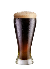 Image showing glass of dark beer