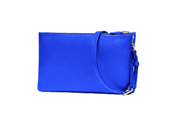 Image showing Blue Leather Purse isolated on white