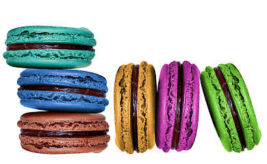 Image showing Colourful tasty macaroons