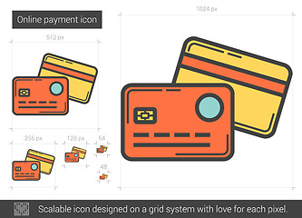 Image showing Online payment line icon.