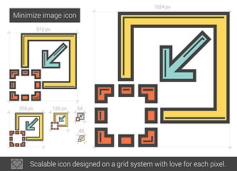 Image showing Minimize image line icon.