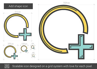 Image showing Add shape line icon.