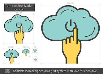 Image showing Turn synchronization on line icon.