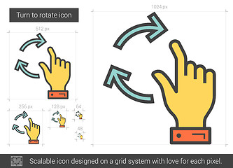 Image showing Turn to rotate line icon.