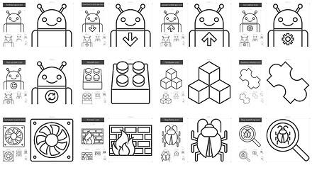 Image showing Programming line icon set.