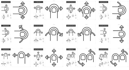 Image showing Touch gestures line icon set.