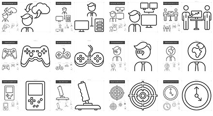 Image showing Hi-Tech line icon set.