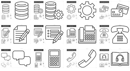 Image showing Technology line icon set.