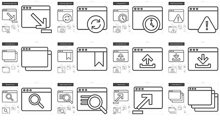 Image showing Application line icon set.