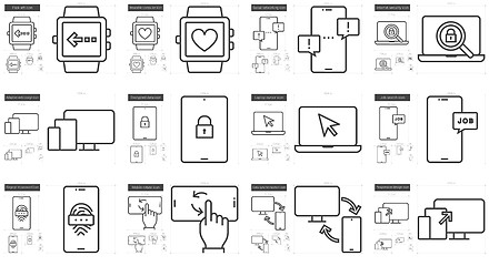 Image showing Mobility line icon set.