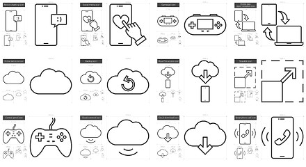 Image showing Mobility line icon set.