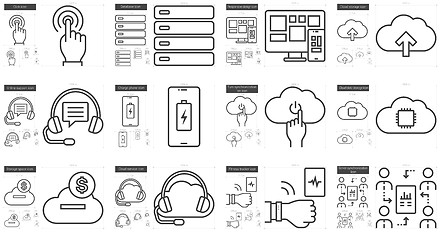 Image showing Mobility line icon set.