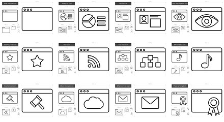 Image showing Application line icon set.