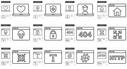 Image showing Application line icon set.